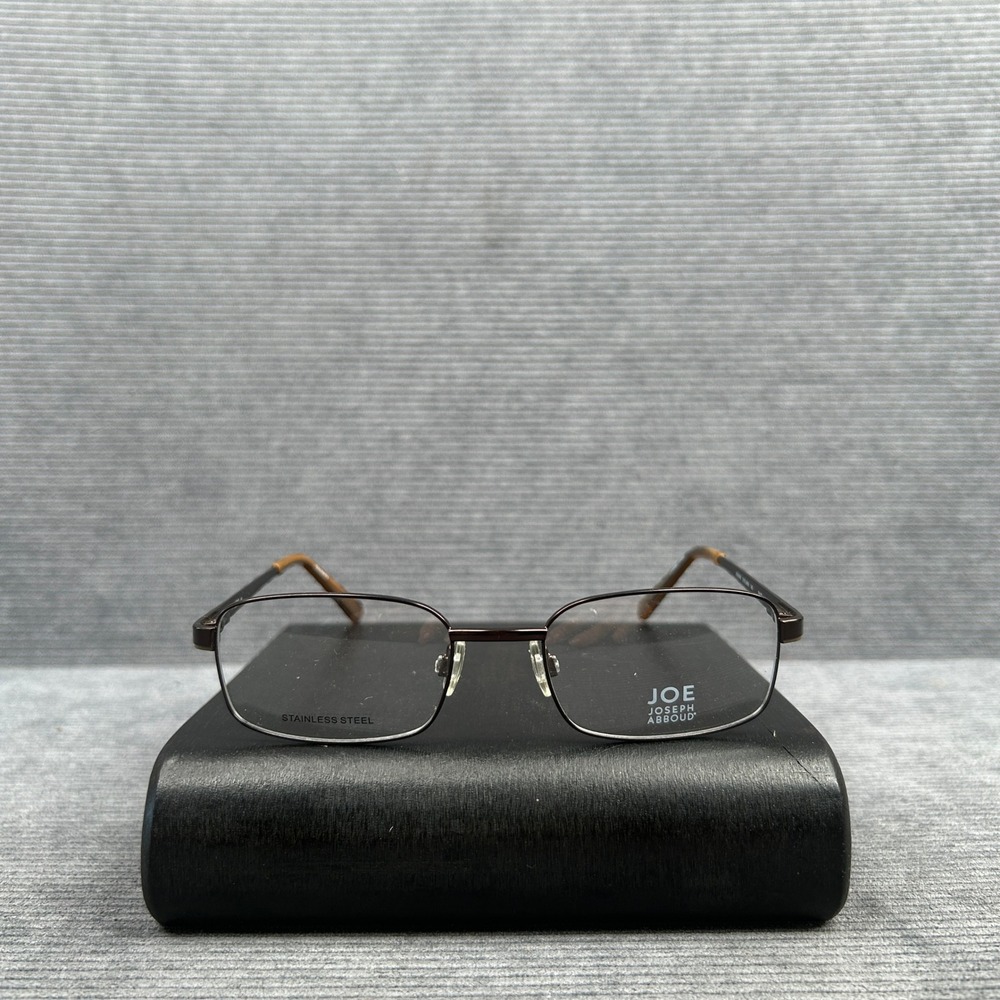 Joseph Abboud JOE4049 Java Brown Stainless Steel Rectangular Y2k Eyeglasses